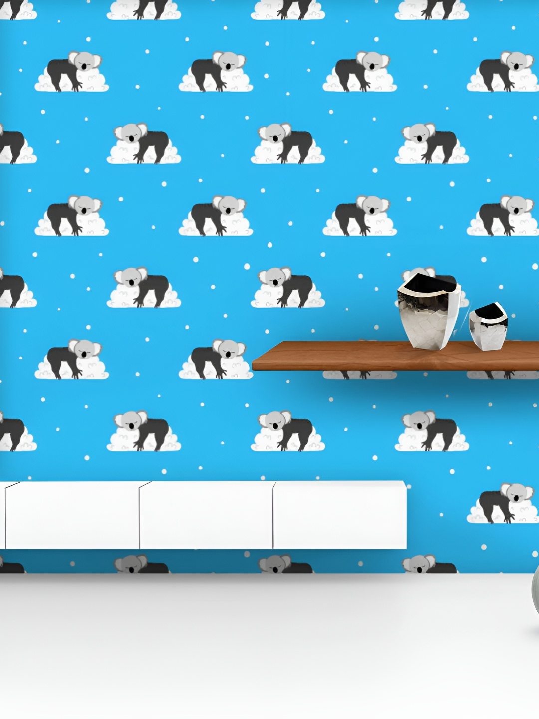 

ArtzFolio Printed UV-Resistant Anti-Bacterial Sleeping Koala Bears On Clouds Peel & Stick Wallpaper, Multi