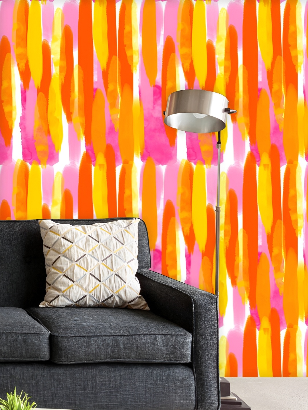 

ArtzFolio Printed UV-Resistant Anti-Bacterial Colorful Brushstroke Peel & Stick Wallpaper, Multi