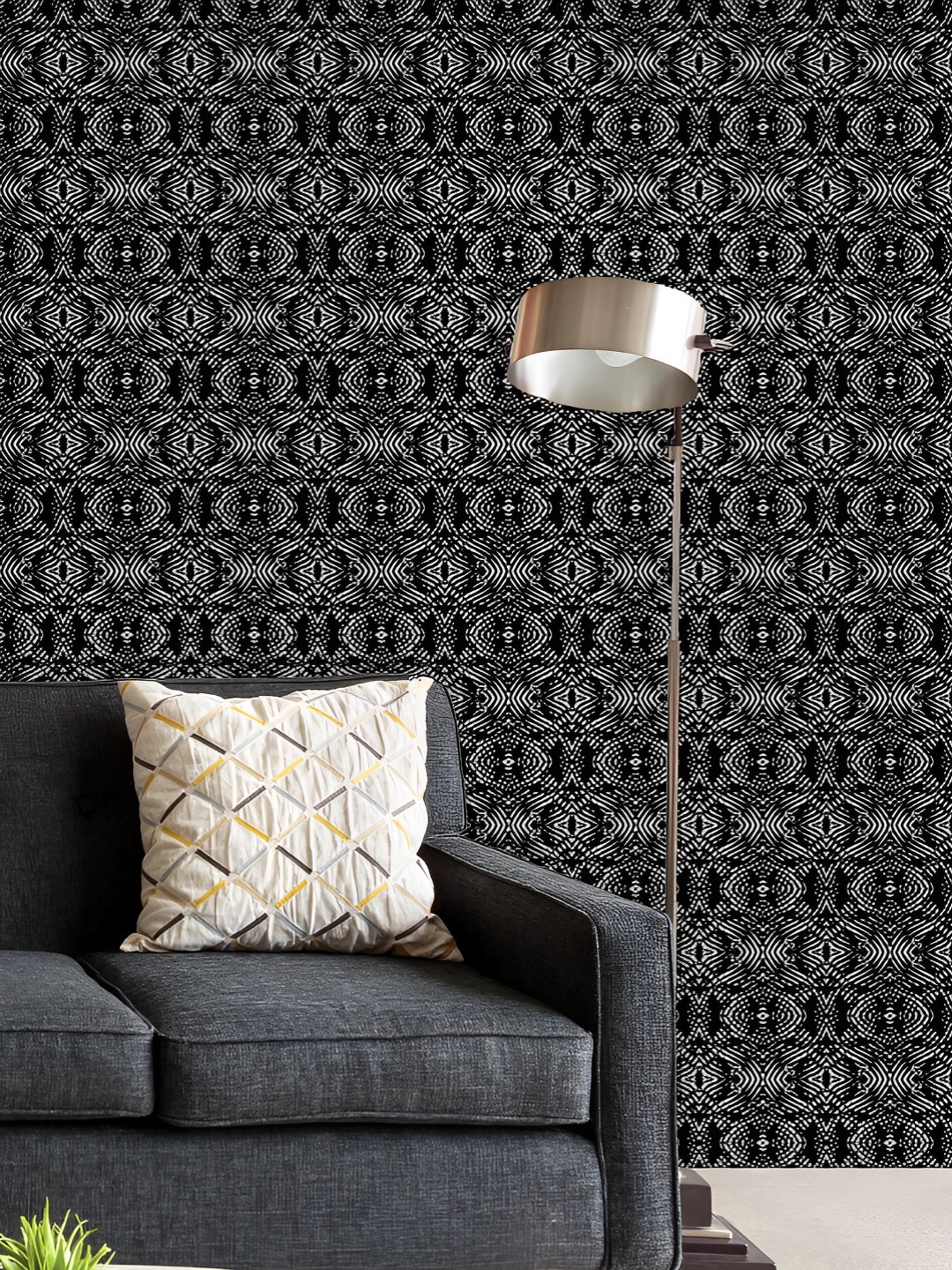 

ArtzFolio Printed UV-Resistant Anti-Bacterial Abstract Monochrome Peel & Stick Wallpaper, Multi