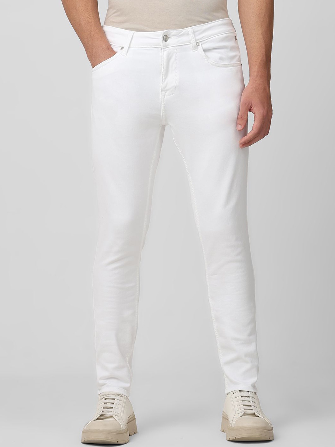 

Mufti Men Skinny Fit Stretchable Mid-Rise Jeans, White