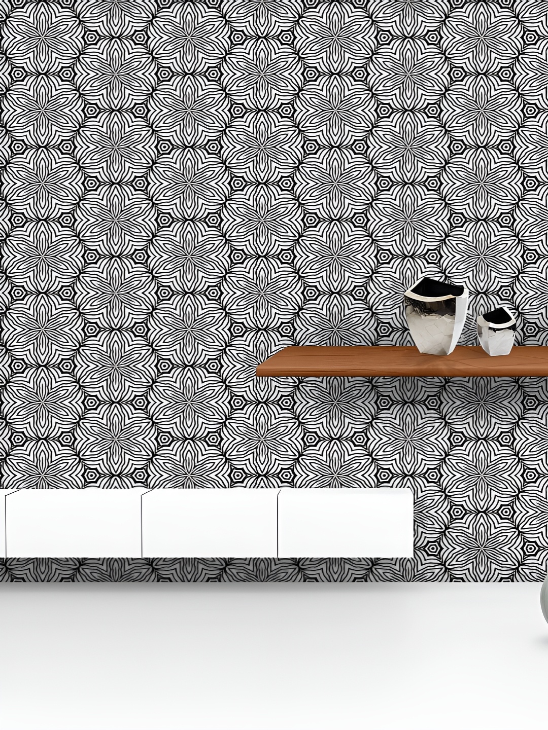 

ArtzFolio Printed UV-Resistant Anti-Bacterial Modern Monochrome Peel & Stick Wallpaper, Multi