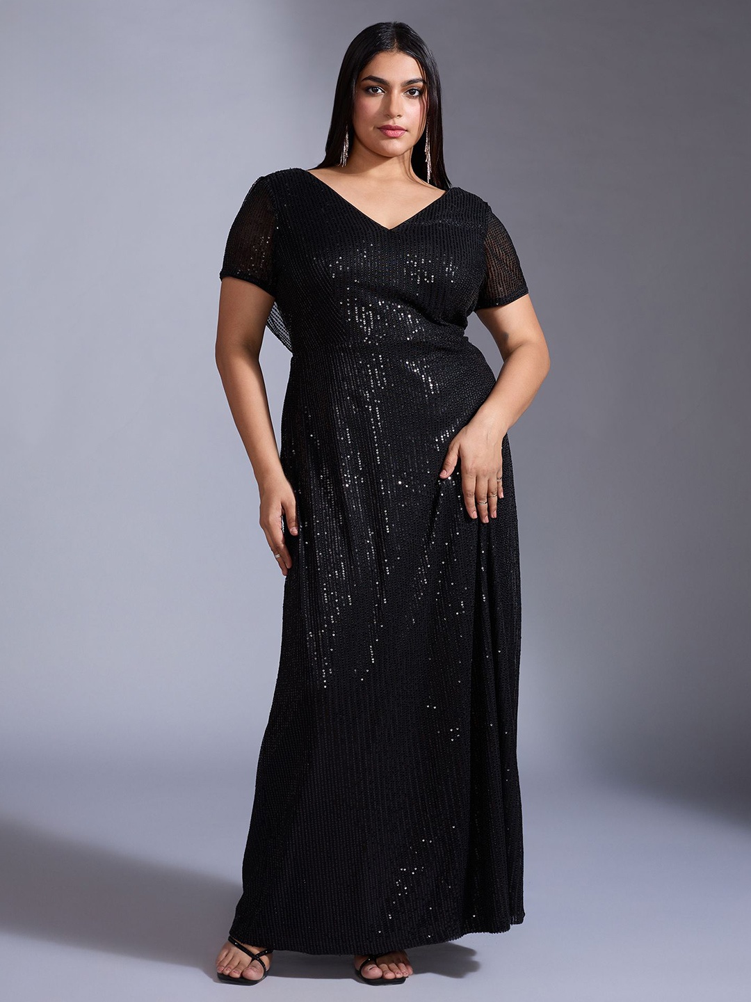 

20Dresses Plus Size Embellished Seqinned Maxi Dress, Black