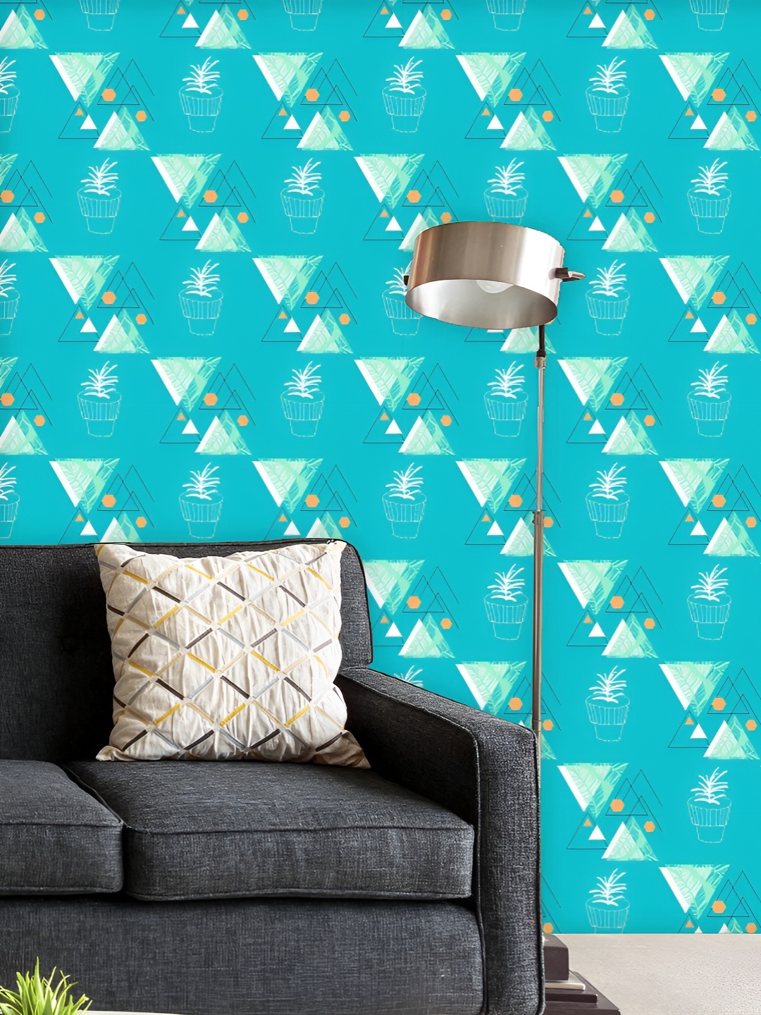 

ArtzFolio Printed UV-Resistant Anti-Bacterial Abstract Geometric Hipster Peel & Stick Wallpaper, Multi