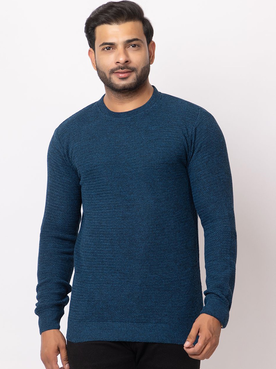 

LO G LO Men Round Neck Pullover, Blue