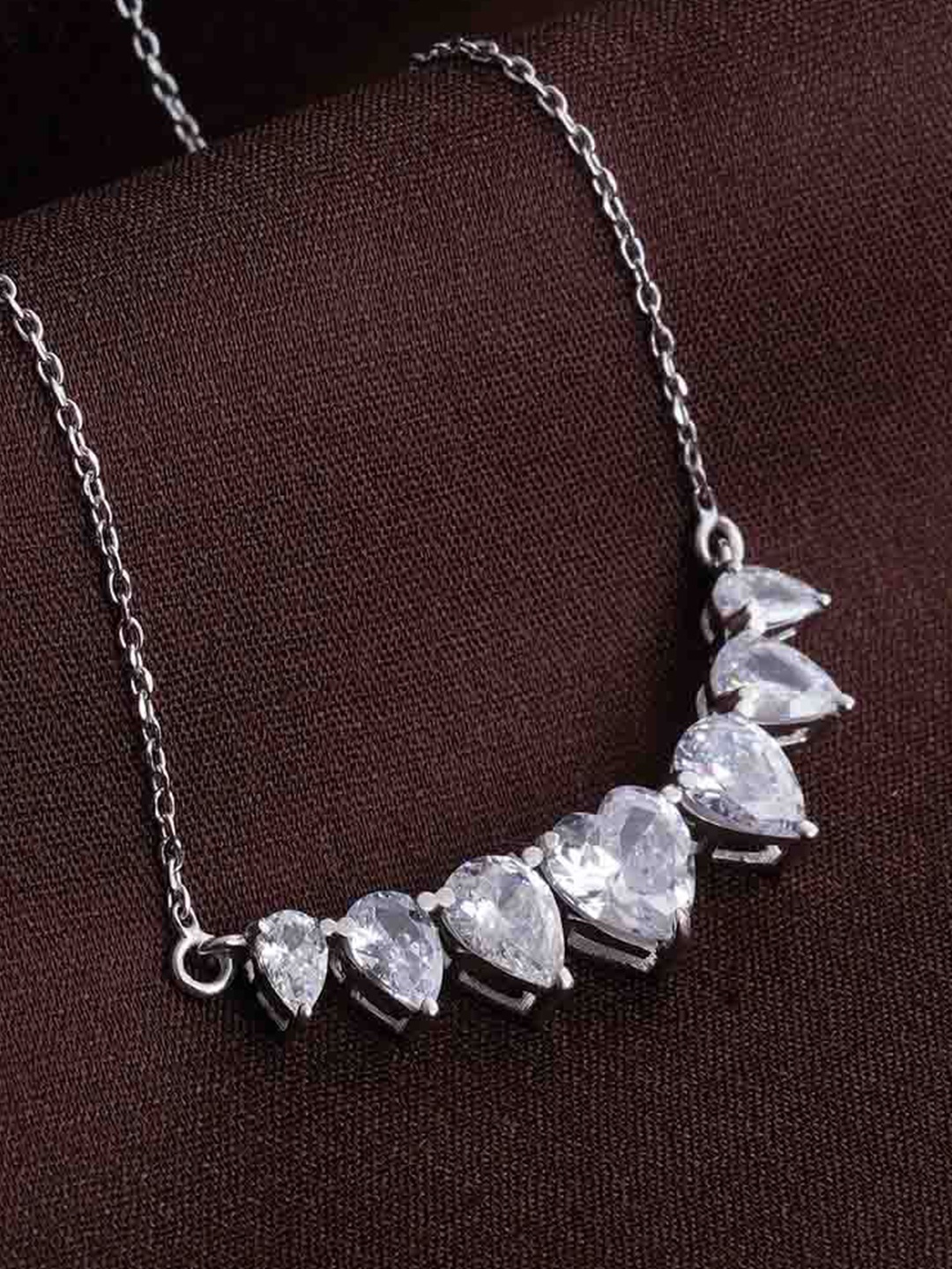 

PALMONAS 925 Sterling Silver Silver-Plated Cubic Zirconia Chain