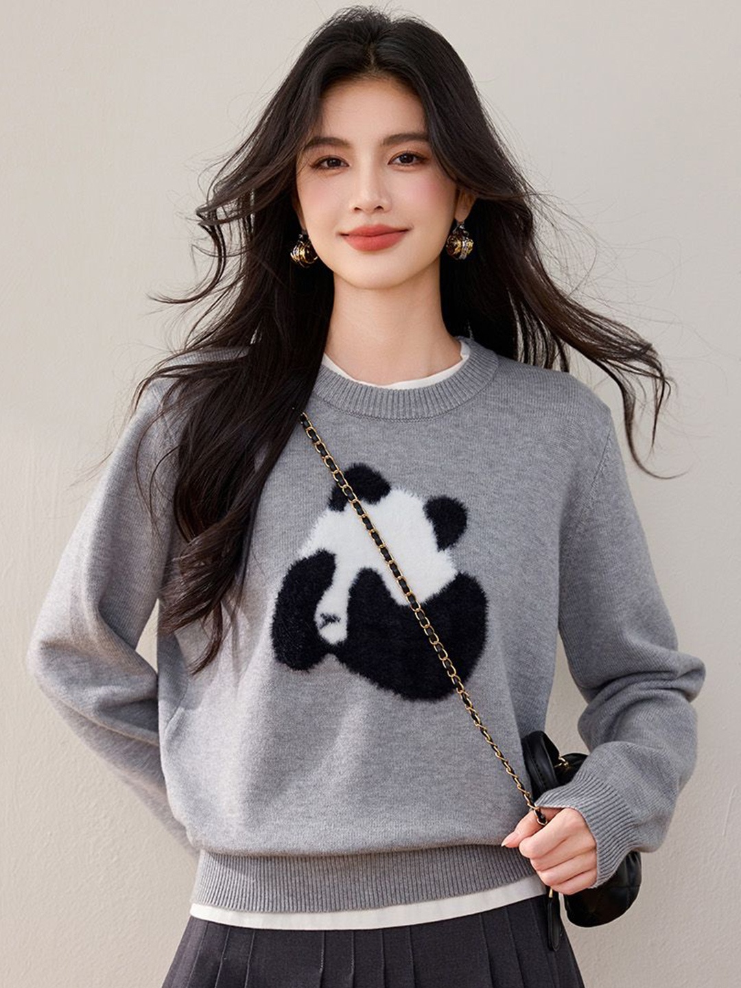 

JC Collection Women Pullover Sweaters, Grey