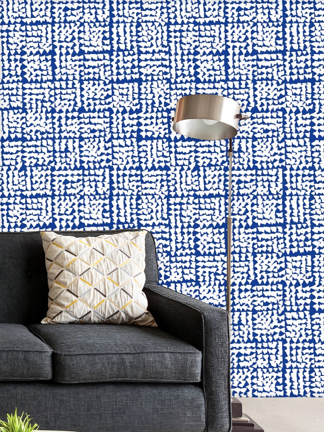 

ArtzFolio Printed UV-Resistant Anti-Bacterial Japanese Shibori Ikat Peel & Stick Wallpaper, Multi