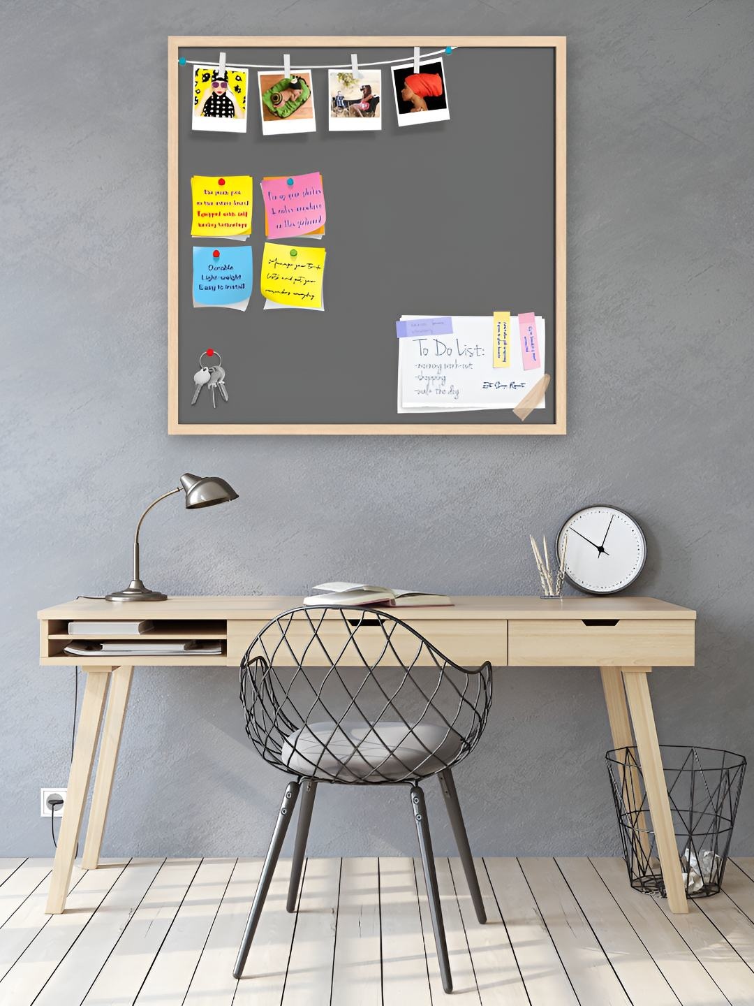 

ArtzFolio Wooden Notice Pin Board, Grey