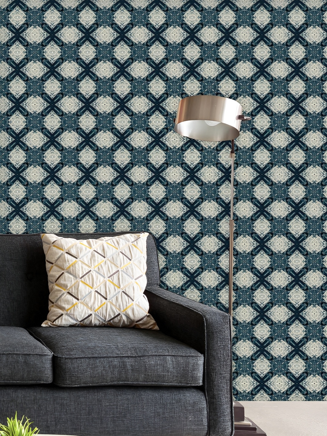 

ArtzFolio Printed UV-Resistant Anti-Bacterial Abstract Persian Ikat Peel & Stick Wallpaper, Multi