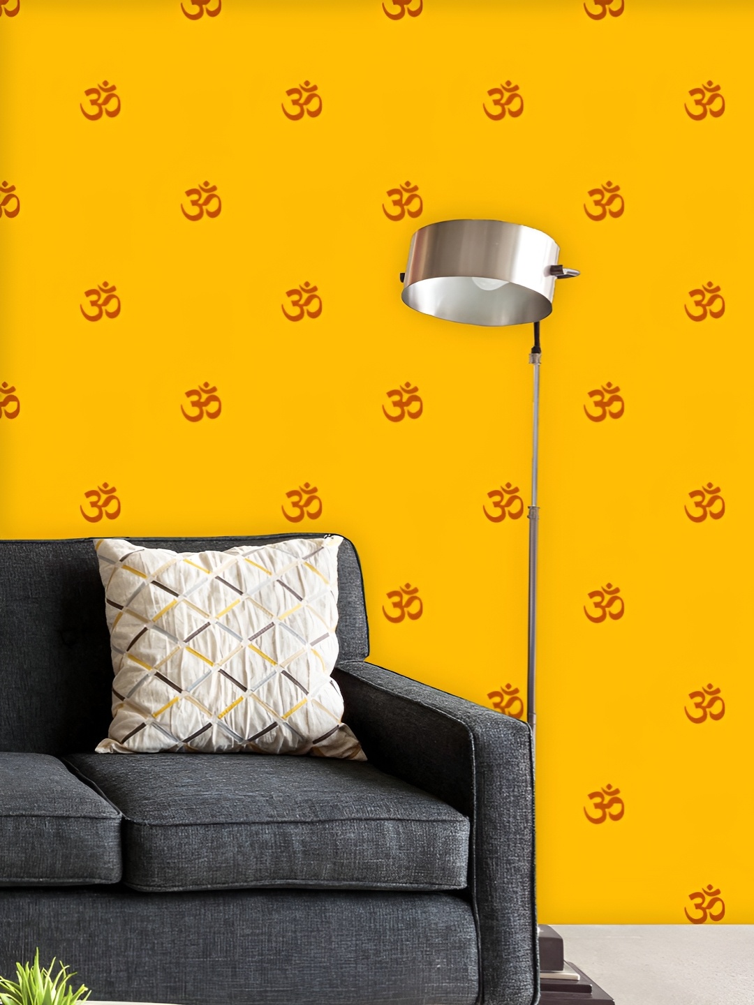

ArtzFolio Printed UV-Resistant Anti-Bacterial Om Signs On Orange Peel & Stick Wallpaper, Multi