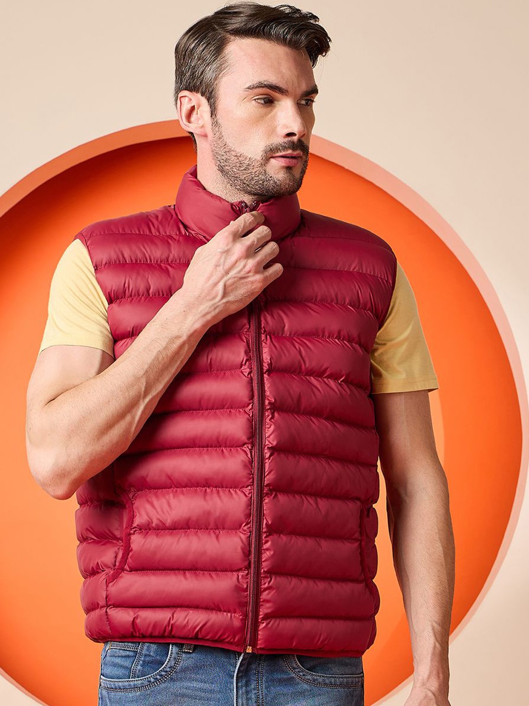 

Club York Men Lightweight Quilted Jacket, Maroon