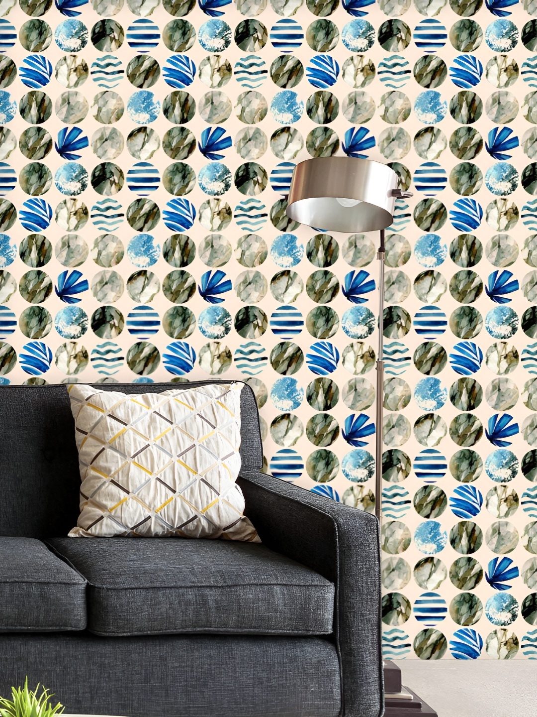 

ArtzFolio Printed UV-Resistant Anti-Bacterial Abstract Palm Leaves Pattern Peel & Stick Wallpaper, Multi