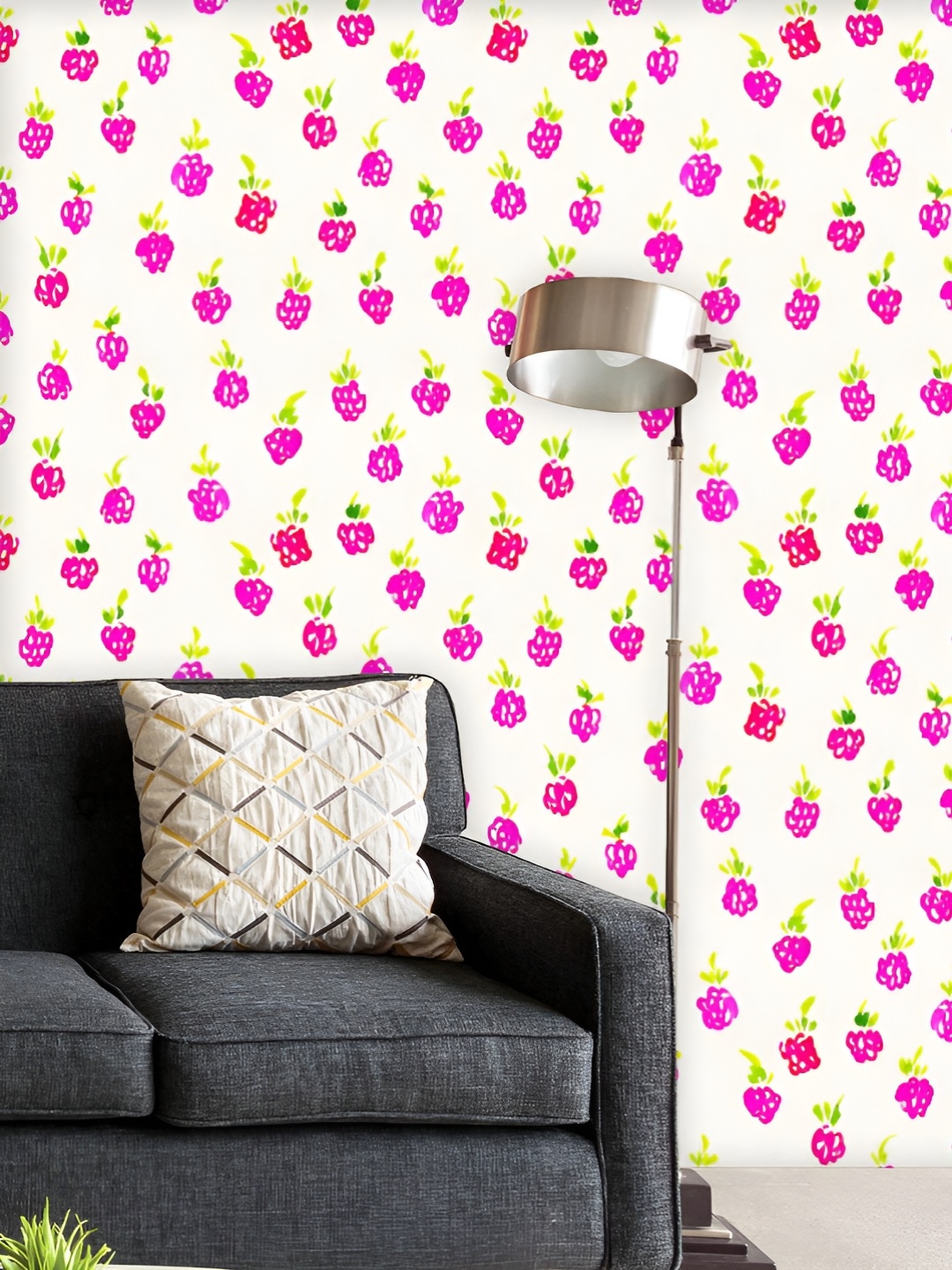 

ArtzFolio Printed UV-Resistant Anti-Bacterial Purple Miniature Berries Peel & Stick Wallpaper, Multi