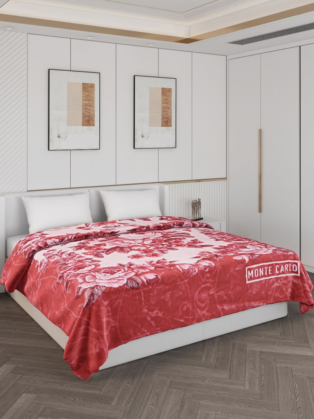 

Monte Carlo Red & White 600 GSM Floral Heavy Winter Double Bed Blanket