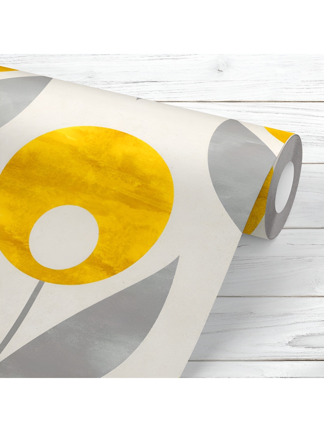

ArtzFolio Cream Coloured & Yellow Floral Printed UV Resistant Wallpaper