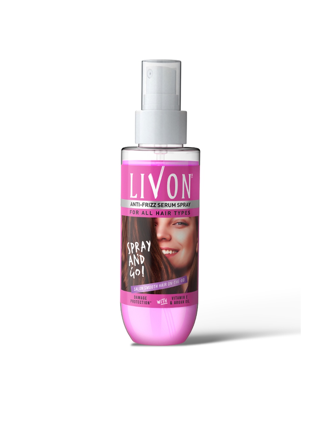 

Livon Shake & Spray Hair Serum for Frizz-free Smooth & Glossy Hair on-the-go - 50ml, Pink