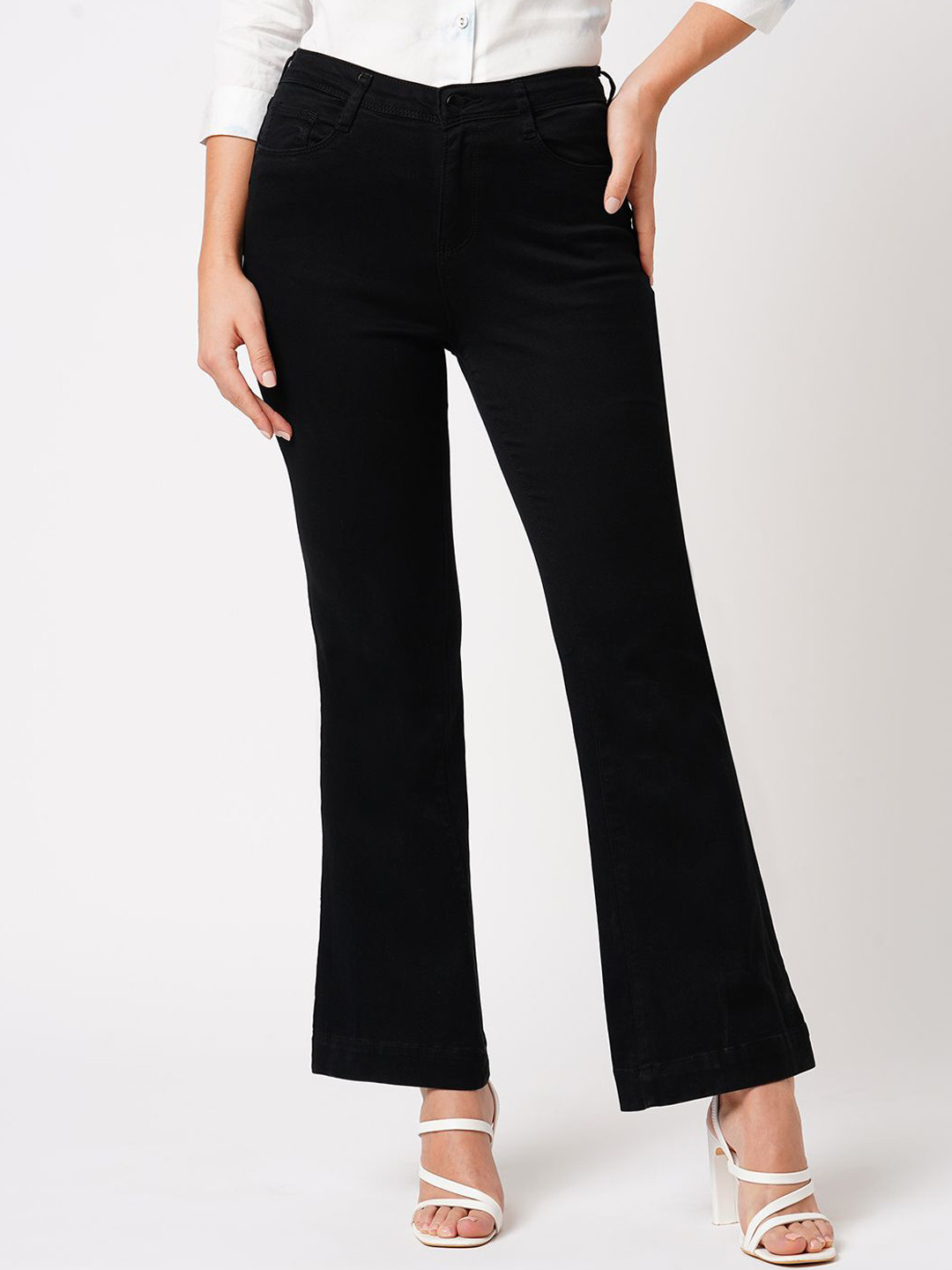 

Kraus Jeans Women High-Rise Flared Jeans, Black