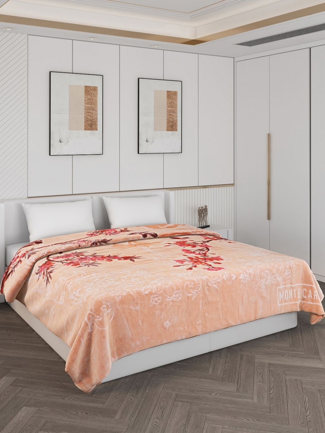 

Monte Carlo Orange & Brown Floral Printed Heavy Winter Double Bed Blanket