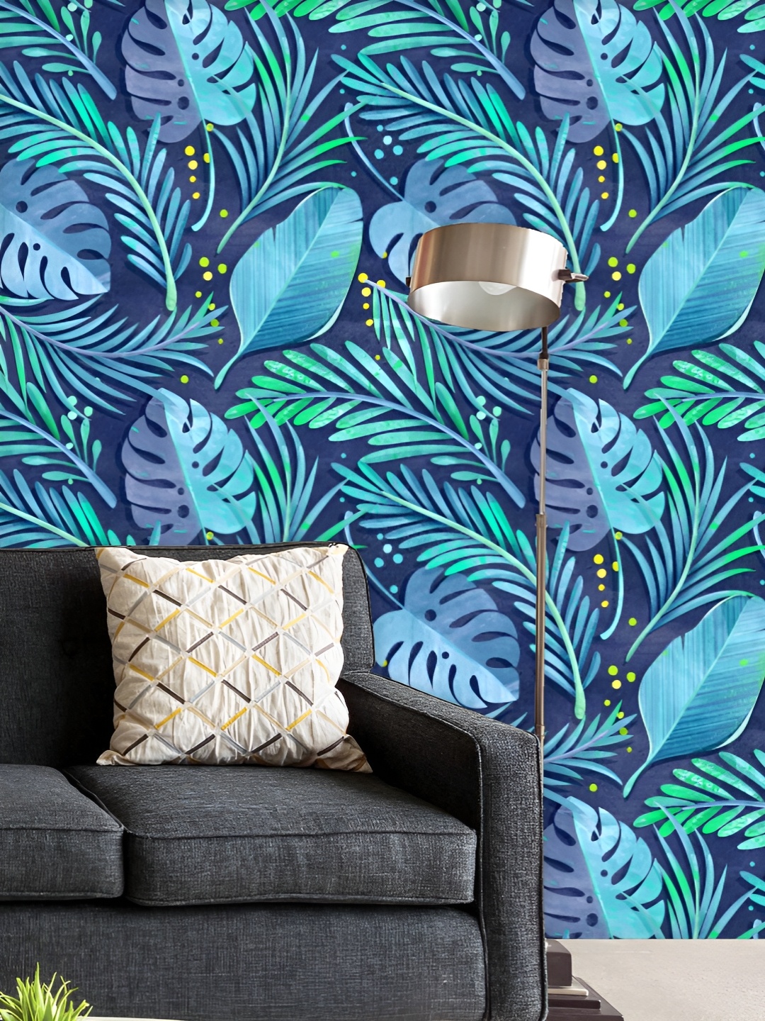 

ArtzFolio Printed UV-Resistant Anti-Bacterial Jungle Leaf Style Peel & Stick Wallpaper, Multi