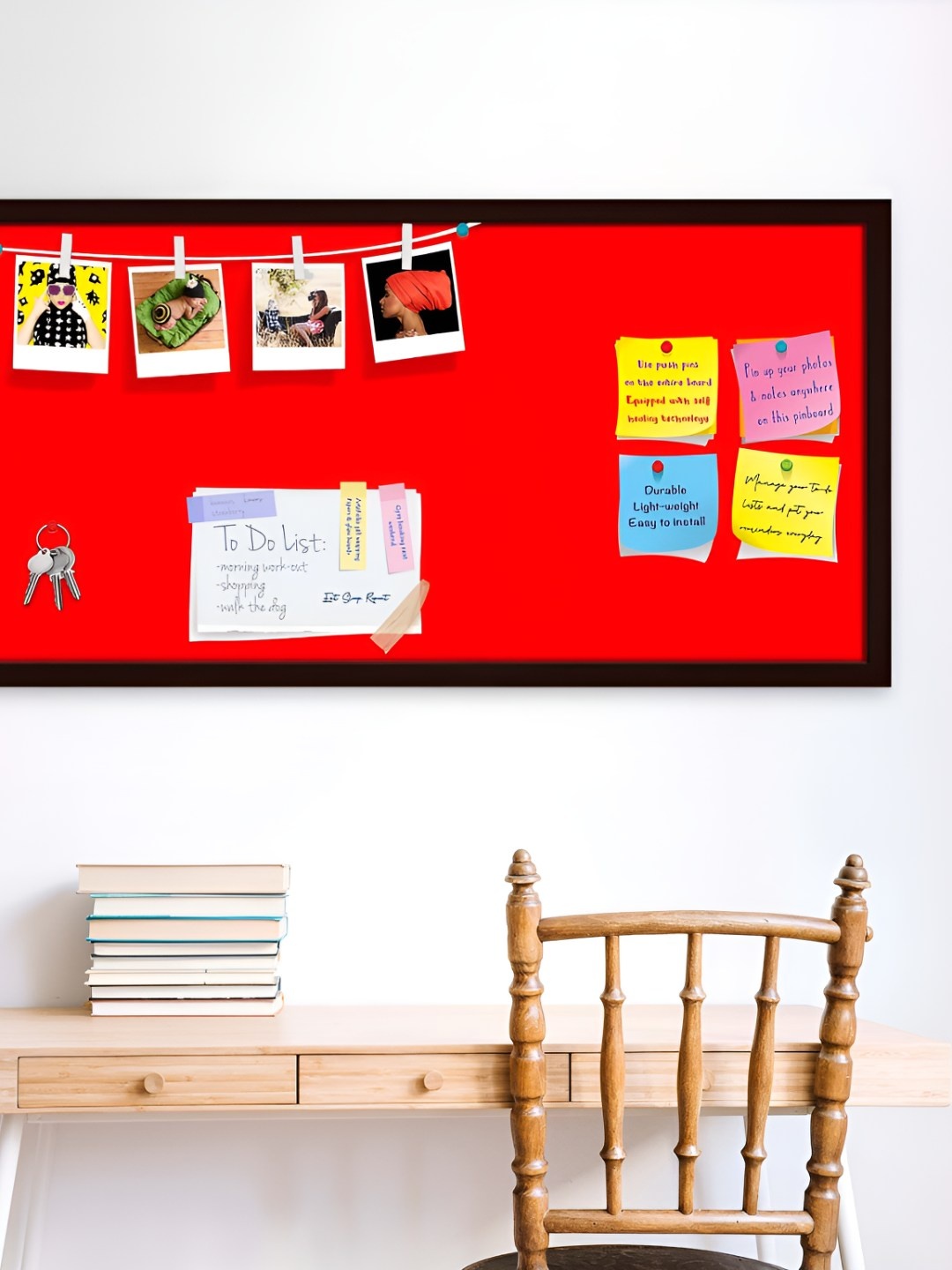 

ArtzFolio Wooden Notice Pin Board, Red