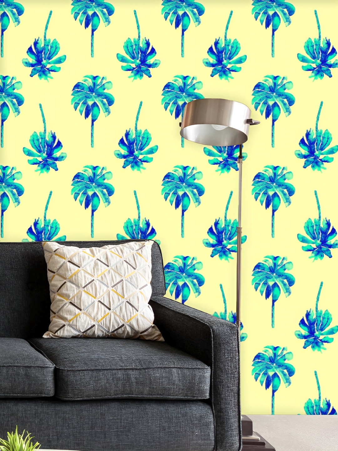 

ArtzFolio Printed UV-Resistant Anti-Bacterial Watercolor Hawaiian Tropical Pattern Peel & Stick Wallpaper, Multi