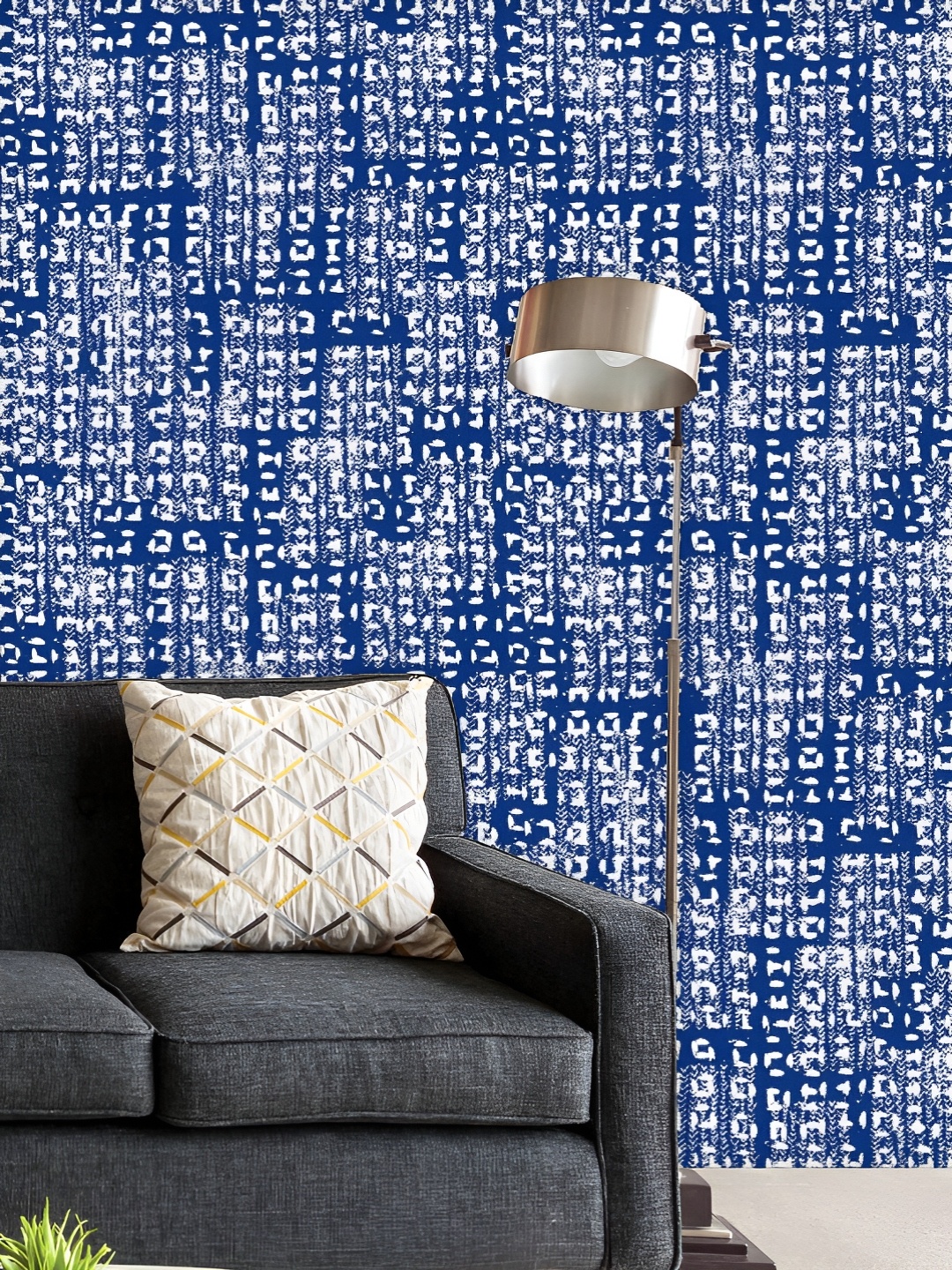 

ArtzFolio Printed UV-Resistant Anti-Bacterial Abstract Indigo Tie Dye Batik Peel & Stick Wallpaper, Multi