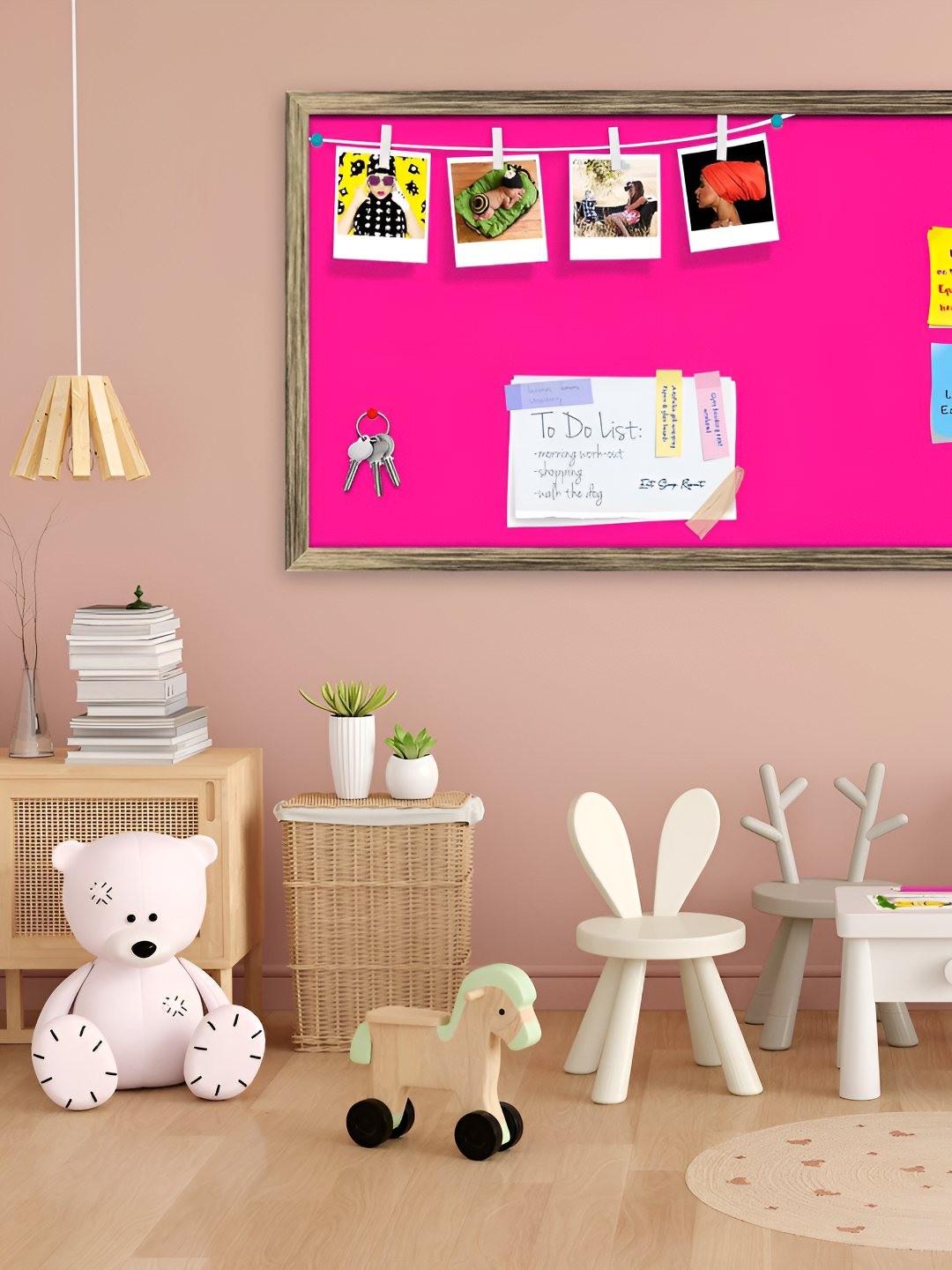 

ArtzFolio Wooden Notice Pin Board, Pink