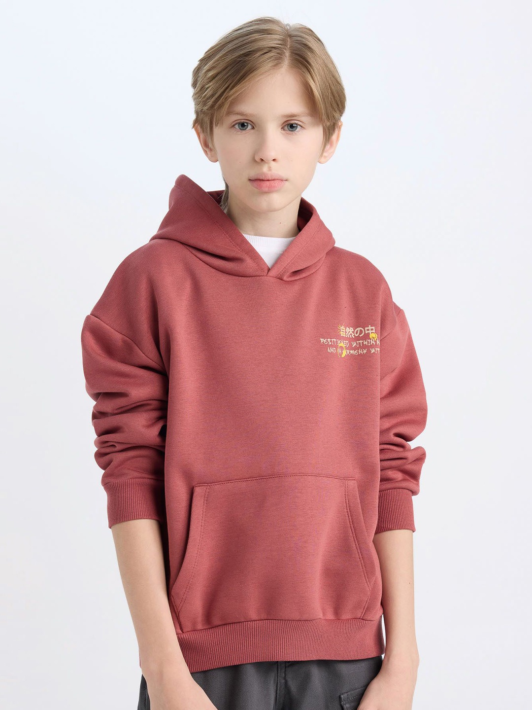 

DeFacto Boys Printed Hooded Long Sleeves Sweatshirts, Red