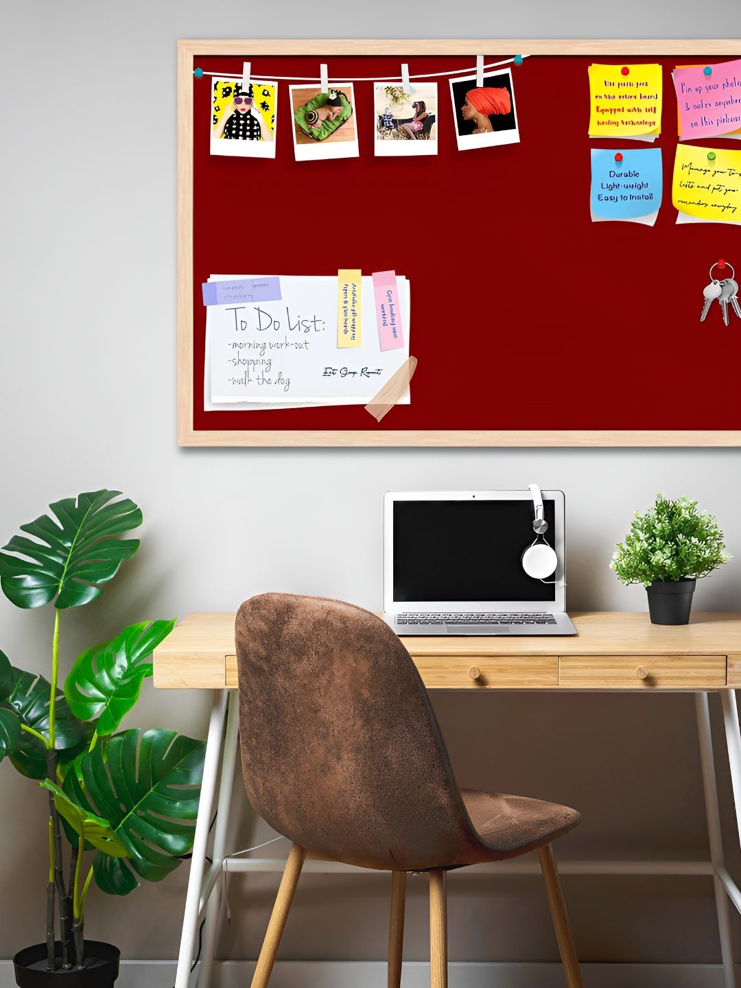 

ArtzFolio Wooden Notice Pin Board, Brown