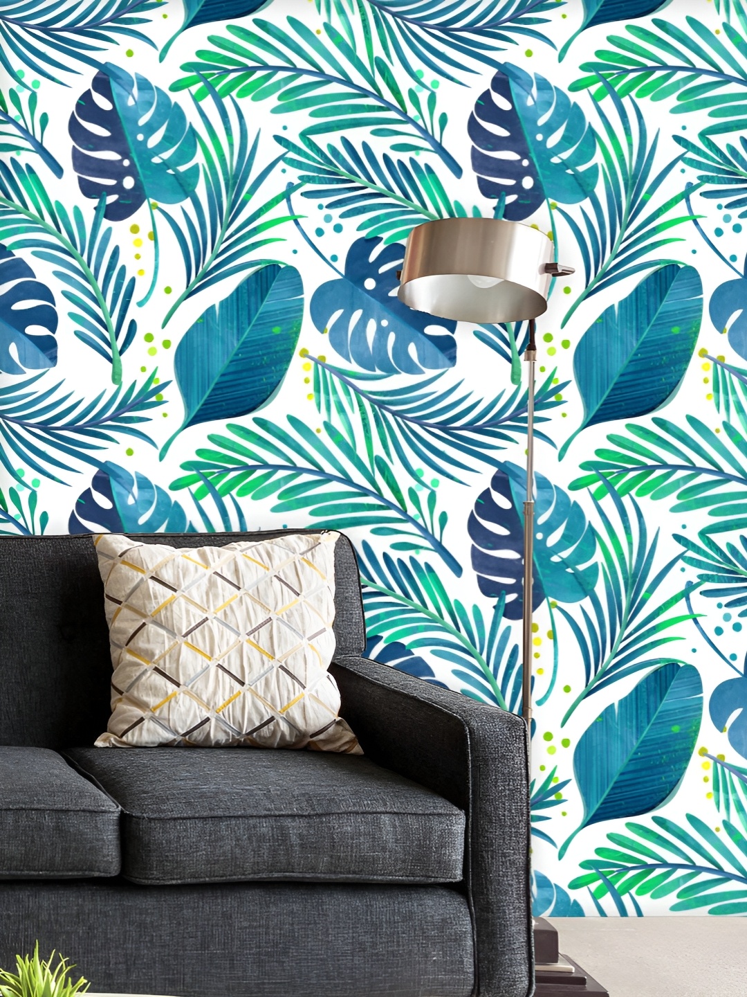 

ArtzFolio Printed UV-Resistant Anti-Bacterial Tropical Leaves Peel & Stick Wallpaper, Multi