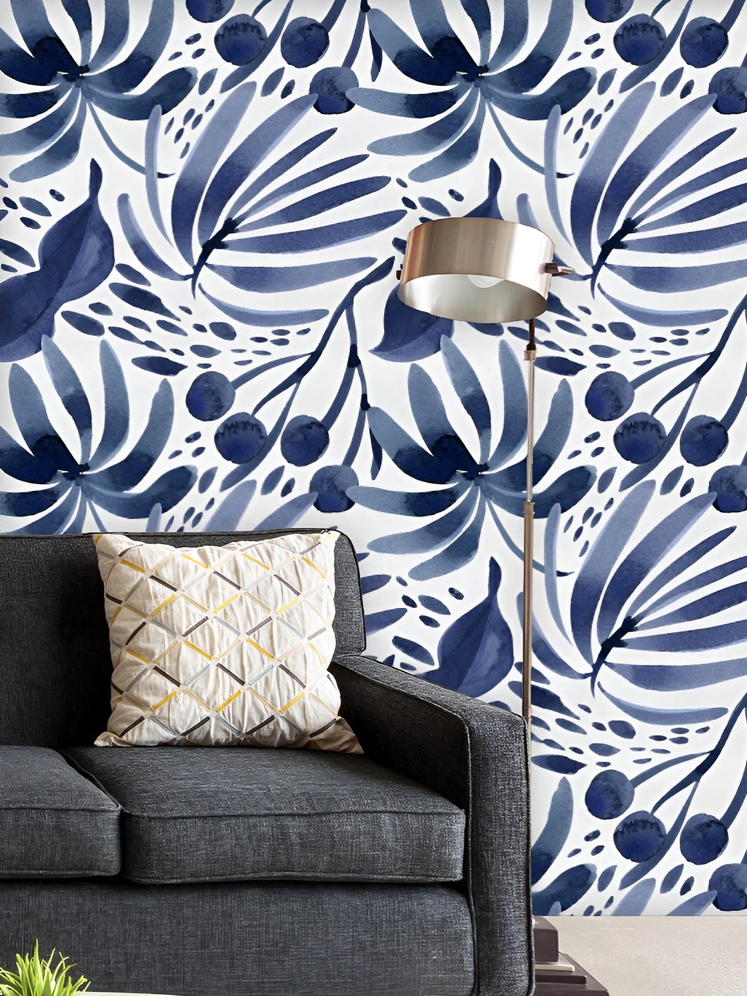 

ArtzFolio Printed UV-Resistant Anti-Bacterial Watercolor Floral Pattern Peel & Stick Wallpaper, Multi