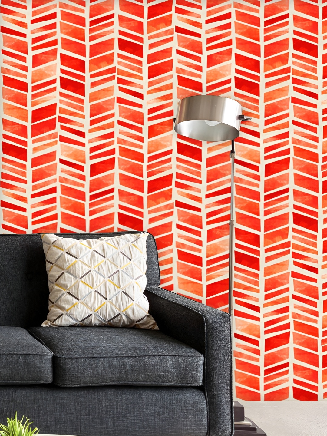 

ArtzFolio Printed UV-Resistant Anti-Bacterial Red Irregular Lines Peel & Stick Wallpaper, Multi