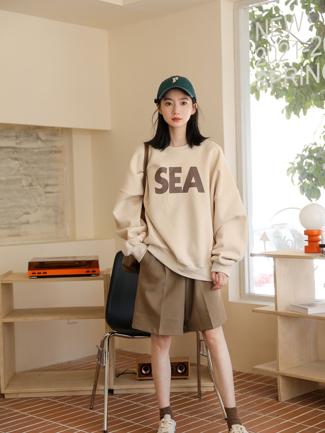 

JC Mode Women Typography Printed Sweatshirt, Beige