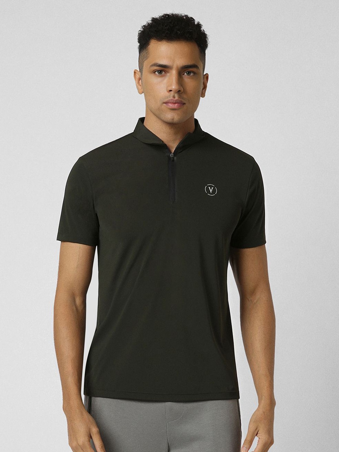 

Van Heusen Flex Men Polo Collar Applique T-shirt, Green