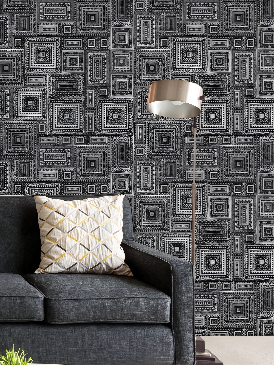 

ArtzFolio Printed UV-Resistant Anti-Bacterial Monochrome Doodle Peel & Stick Wallpaper, Multi