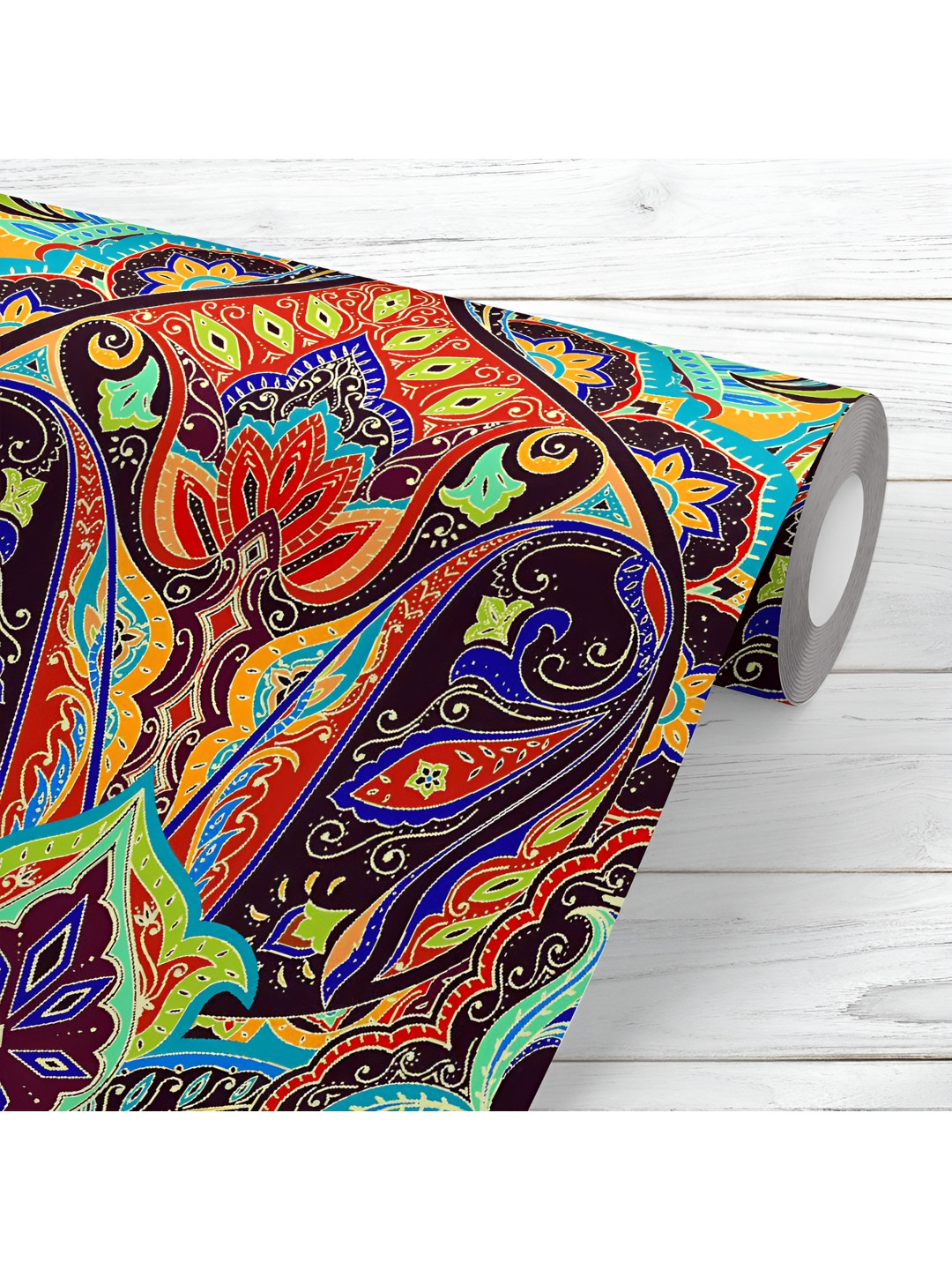 

ArtzFolio Blue & Red Floral Printed UV Resistant Wallpaper