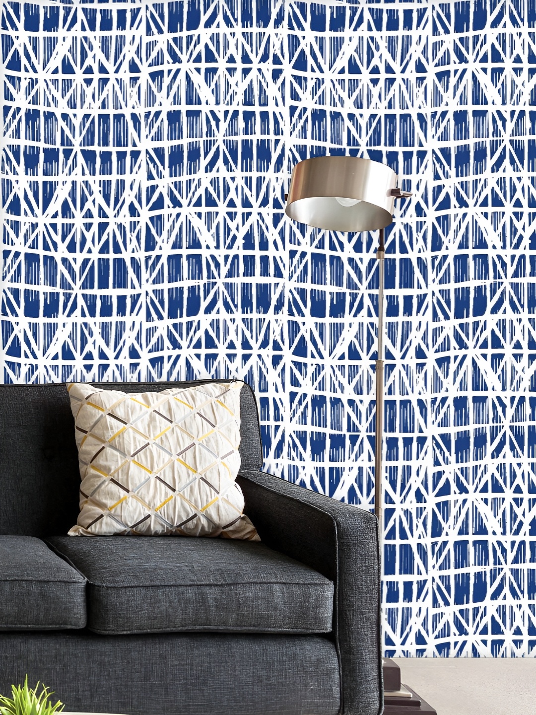 

ArtzFolio Printed UV-Resistant Anti-Bacterial Japanese Shibori Ikat Peel & Stick Wallpaper, Multi