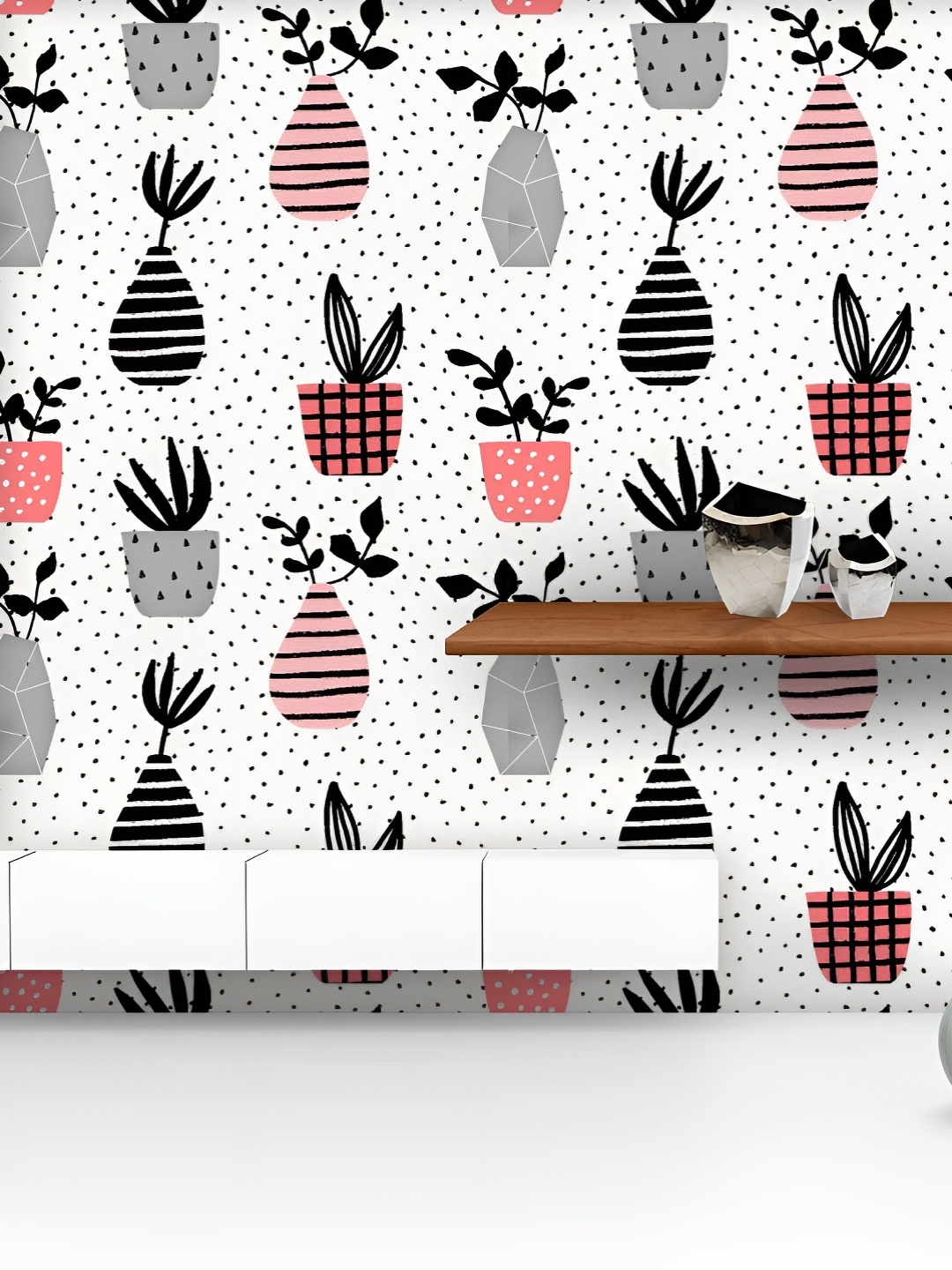 

ArtzFolio White & Pink Printed UV Resistant Wallpaper