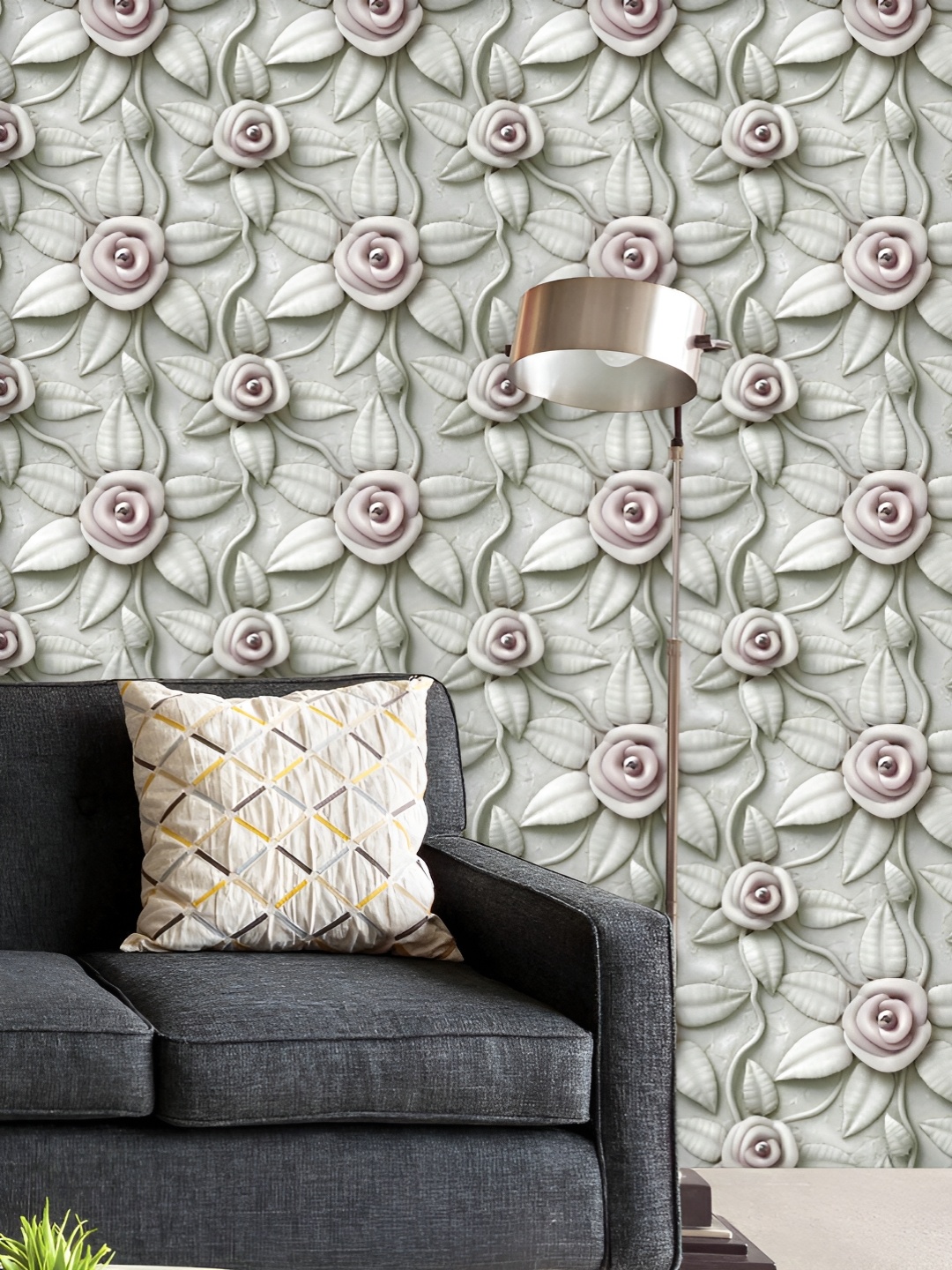 

ArtzFolio Printed UV-Resistant Anti-Bacterial D Flowers Pattern Peel & Stick Wallpaper, Multi