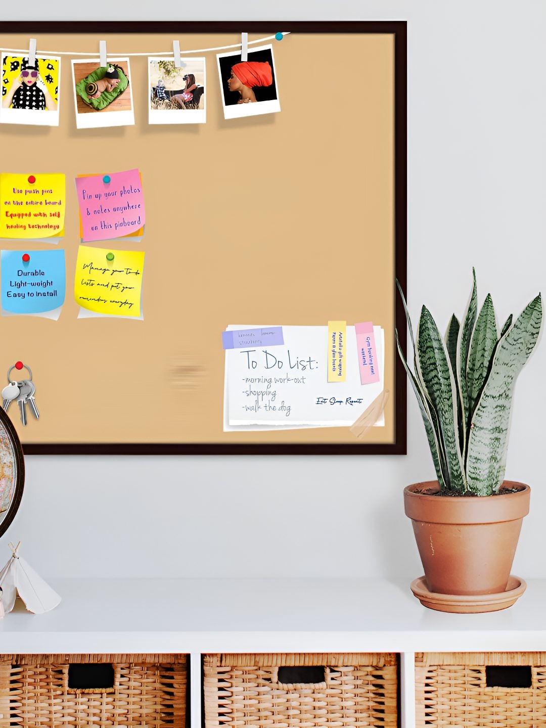 

ArtzFolio Wooden Notice Pin Board, Brown
