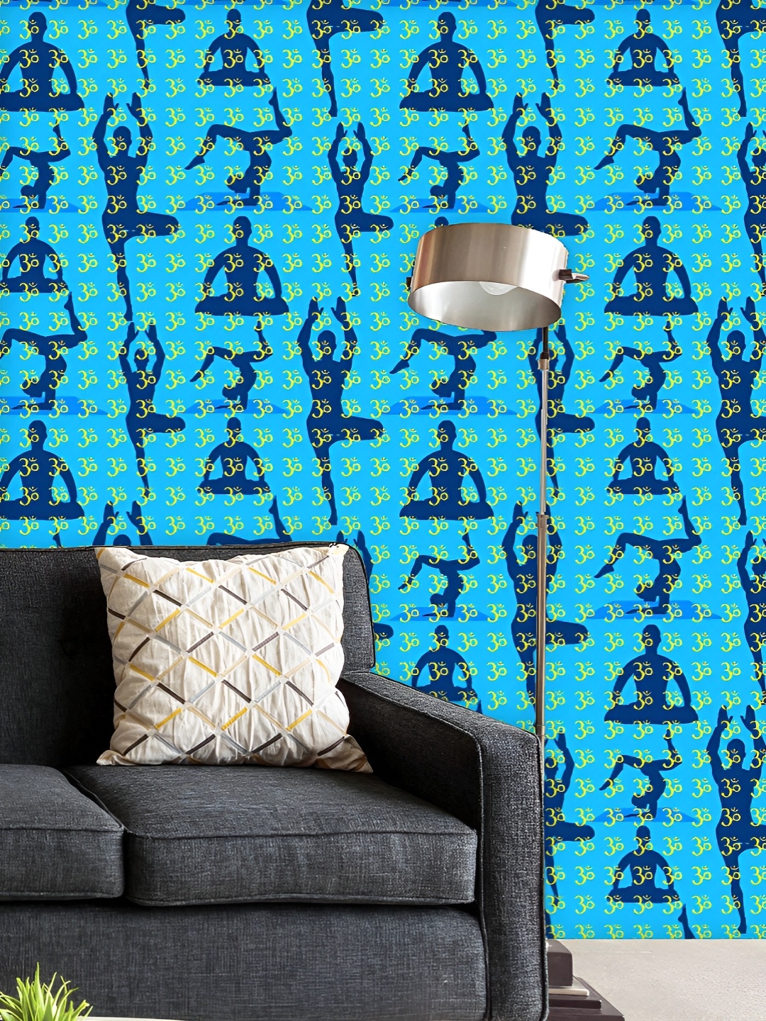 

ArtzFolio Blue & Yellow Printed UV Resistant Wallpaper