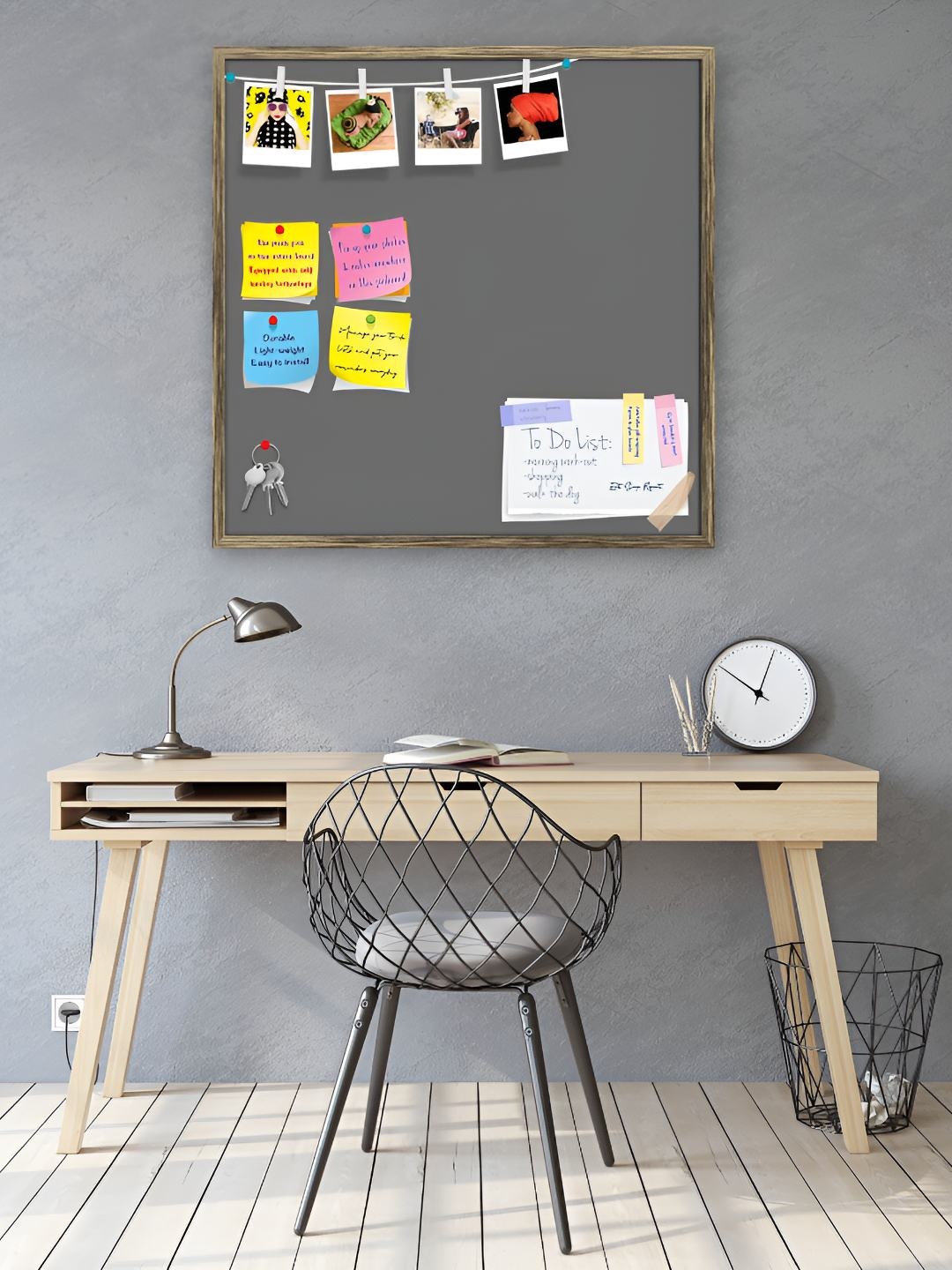 

ArtzFolio Wooden Notice Pin Board, Grey