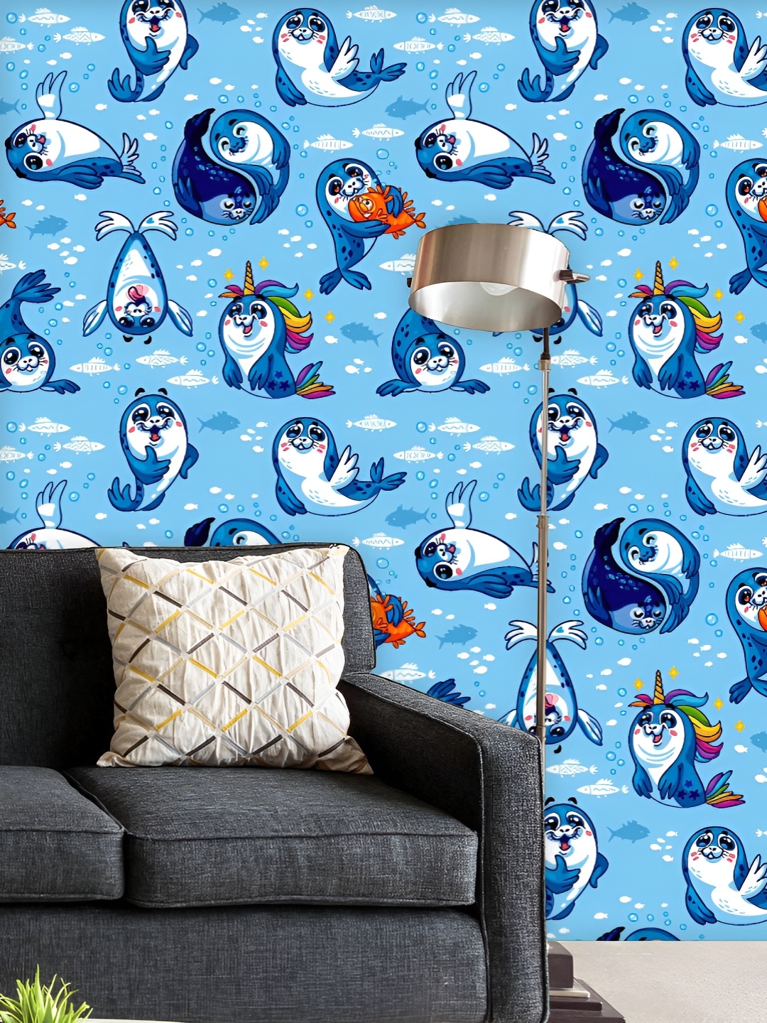 

ArtzFolio Printed UV-Resistant Anti-Bacterial Cartoon Seal Peel & Stick Wallpaper, Multi