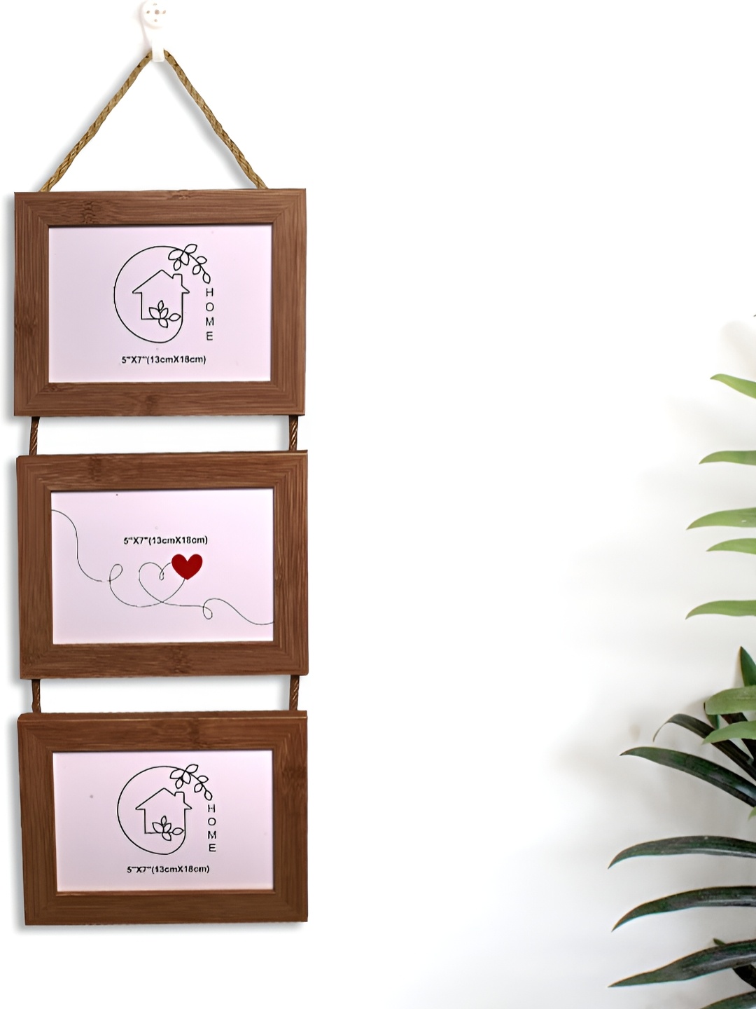 

Aura Brown 3 Pieces Hanging Wooden Wall Photo Frames