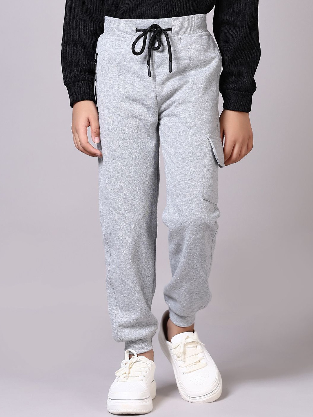 

V-Mart Boys Mid-Rise Joggers Track Pants, Grey