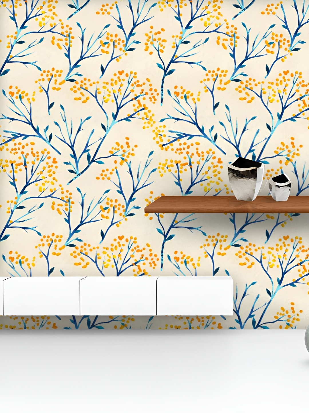 

ArtzFolio Printed UV-Resistant Anti-Bacterial Floral Botanical Pattern Peel & Stick Wallpaper, Multi