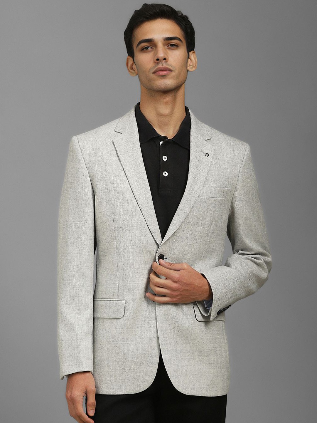 

Louis Philippe Self Design Woollen Blazer, Grey