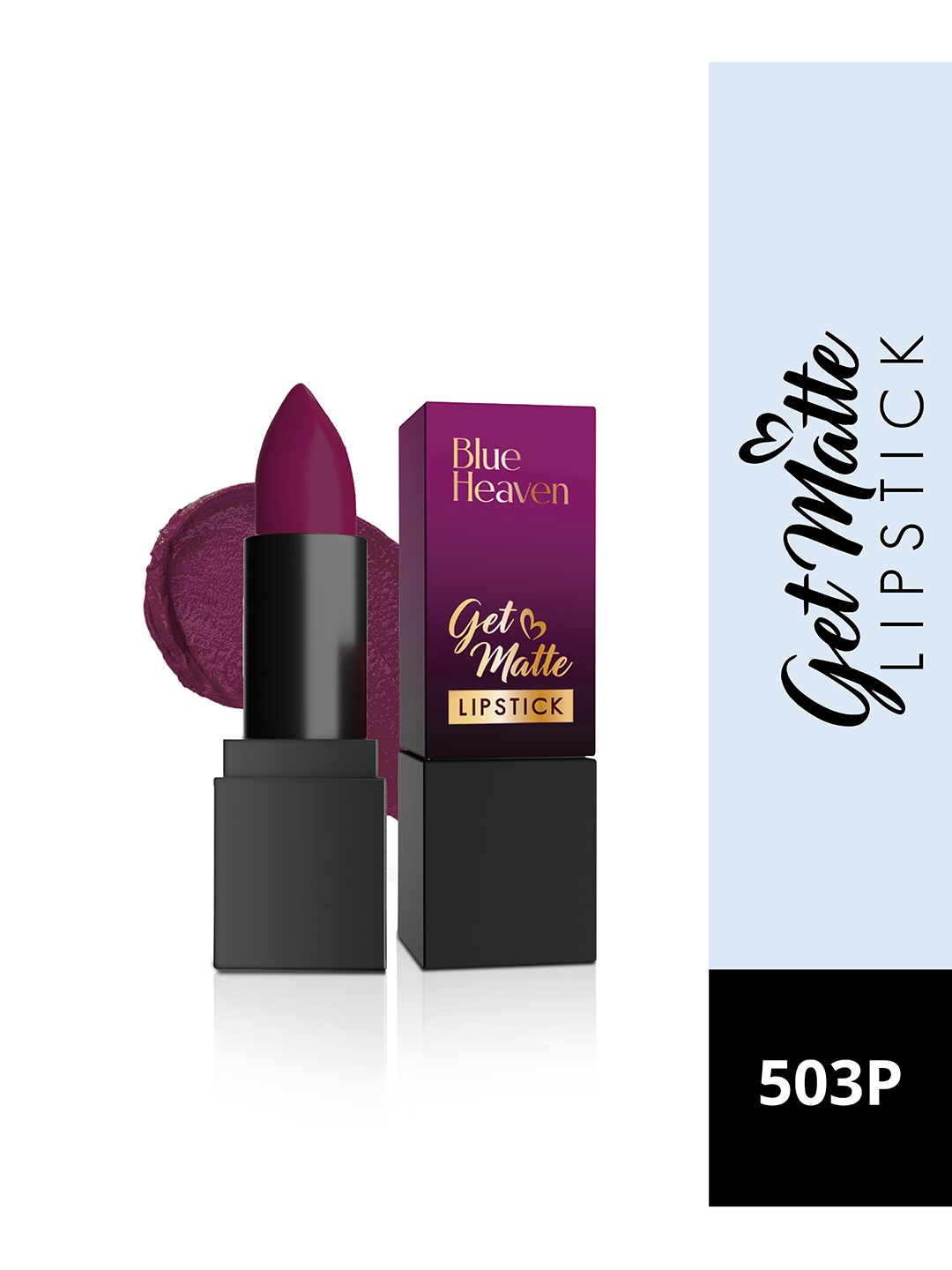 

Blue Heaven Get Matte Long Lasting Lightweight Lipstick - Shade 503P, Purple