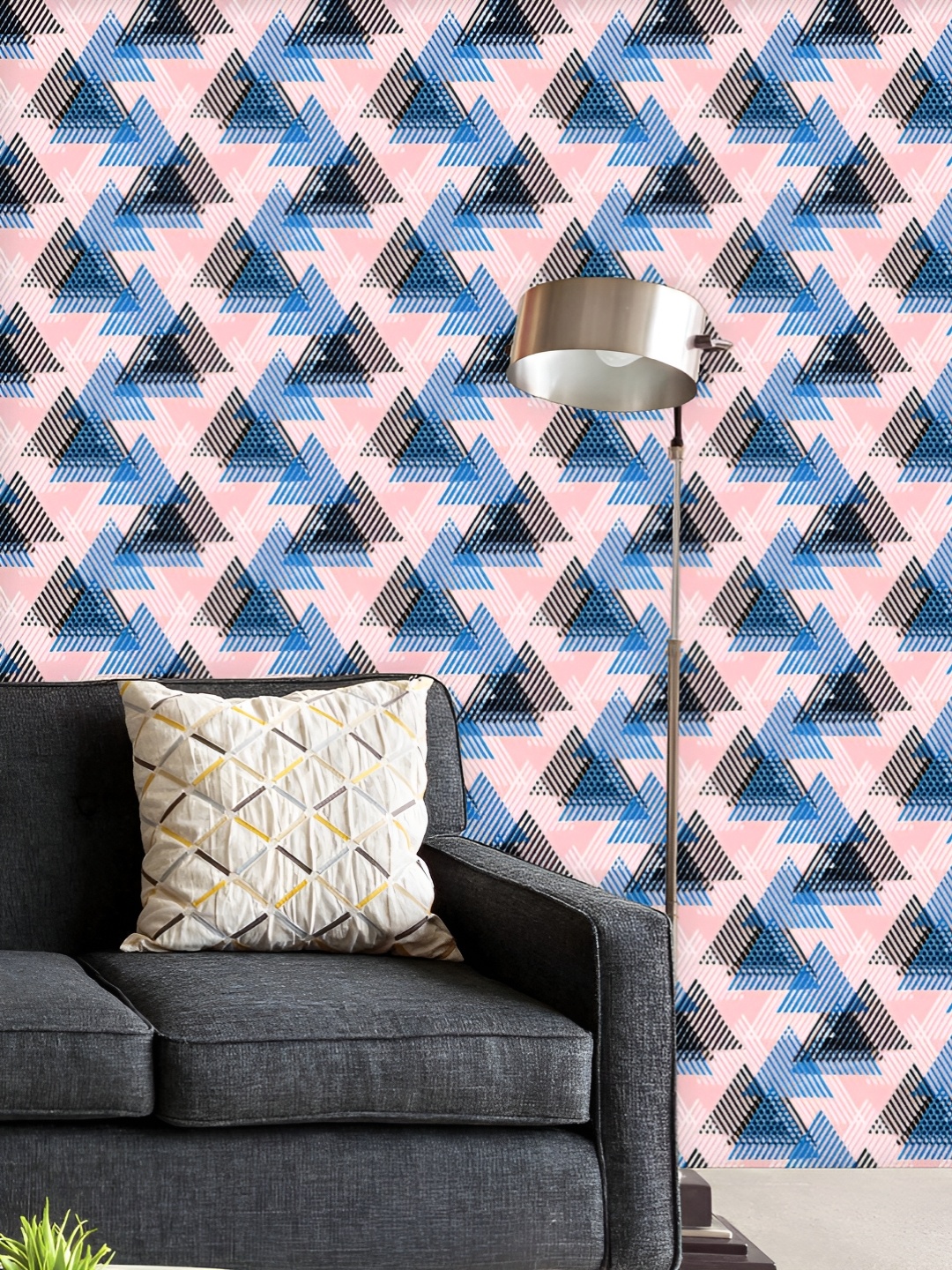 

ArtzFolio Printed UV-Resistant Anti-Bacterial Geometric D Triangles Peel & Stick Wallpaper, Multi