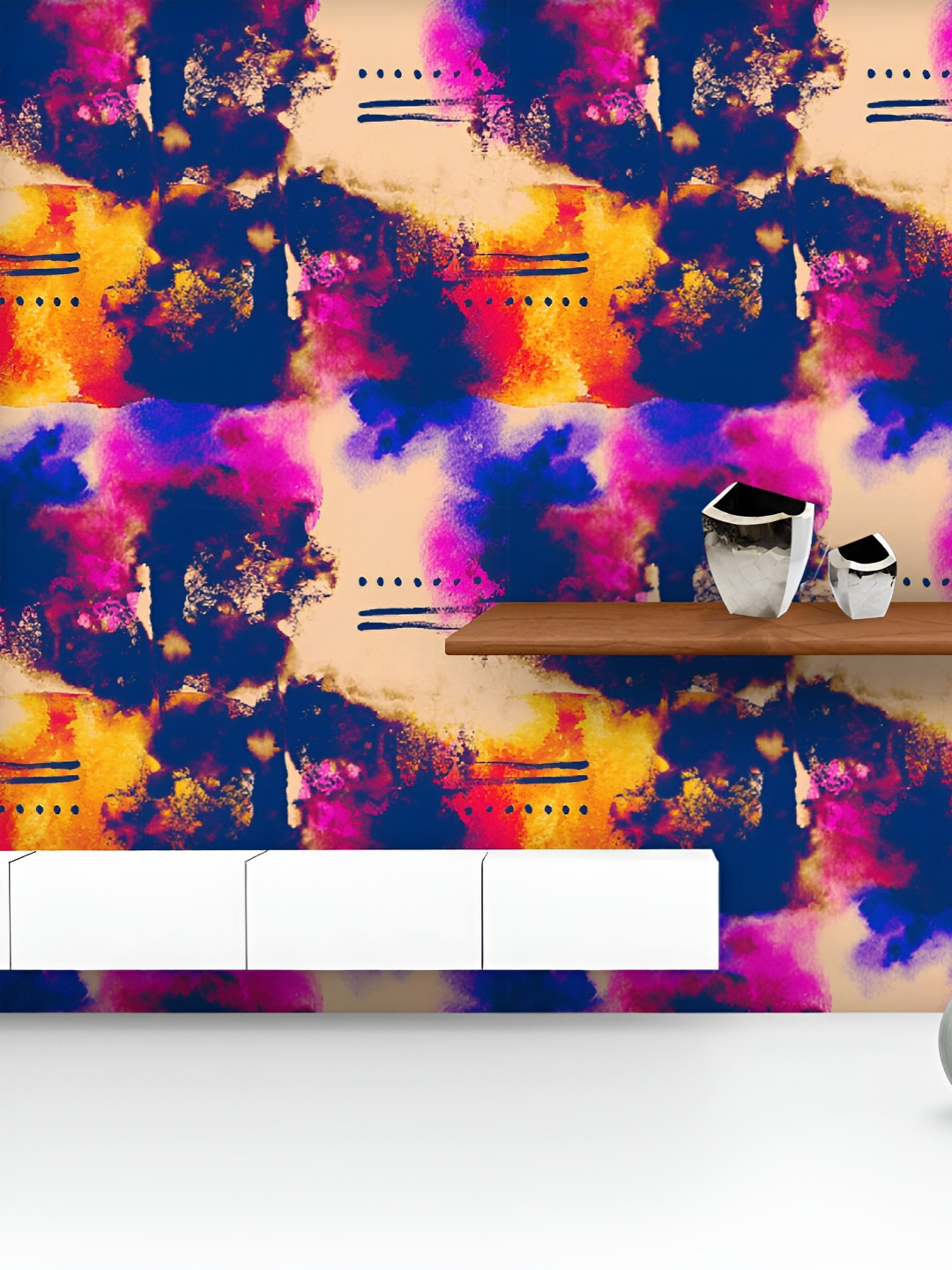 

ArtzFolio Printed UV-Resistant Anti-Bacterial Colorful Abstract Watercolor Peel & Stick Wallpaper, Multi